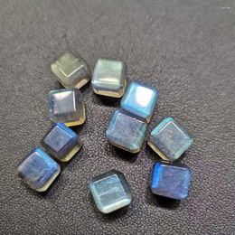 Decorative Figurines Natural Flashy Labradorite Cube Shaped Beads For Jewellery Design