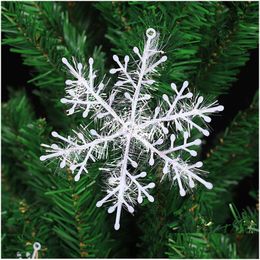 Decorazioni natalizie 3 Pz / lotto Decorazione Fiocco di neve Albero Ornamento Plastica Fiocco di neve Forniture per feste artificiali Dbc Drop Delivery Hom Dhy50