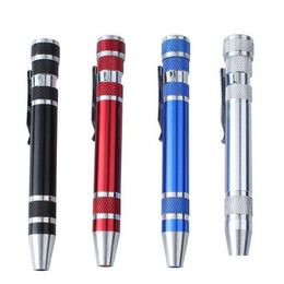 Screwdrivers Mtifunction 8 In 1 Precision Screwdriver With Magnetic Mini Portable Aluminum Tool Pen Repair Tools For Mobile Phone Dr Dhm9L