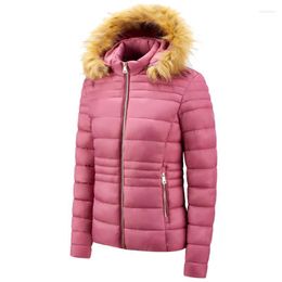Women's Trench Coats Drop Winter Women's Padded Jacket Pure Color Simple Hooded