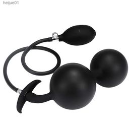 Adult Toys Inflatable Huge Anal Butt Plug Built-in Steel Ball Women Vaginal Anal Dilator Expandable Silicone Men Prostate Massager Sex Toys L230518