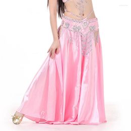 Stage Wear Belly Dance Skirts Women Floor-Length Double Slits 17 Colour Costume Skirt Oriental (Without Belt)