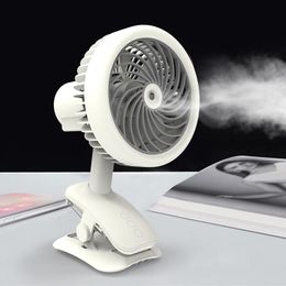 Gadgets 360° Portable Clip usb fan with Humidifer Air Purifier Rechargeable 1200 mAh Desktop Mini Fans 3 Speed Super Mute Cooler Cooling