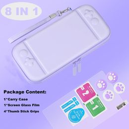 Bags AntiScratch Soft Inner NS Console Protective Case 9H Clear Screen Glass Film With Analog Caps for Nintendo Switch Accessories