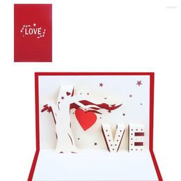 Greeting Cards 3D Up Moon Love Valentines Day Card Anniversary Birthday Gifts Postcard Wedding Invitations With Envelo