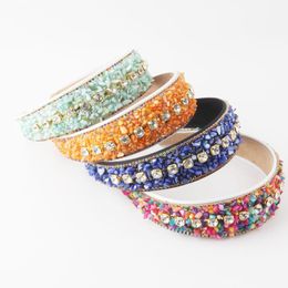 Hair Clips Luminous Stone Colourful Crystal Hairband Luxury Rhinestone Tiara Headband Wedding Female Accessories157