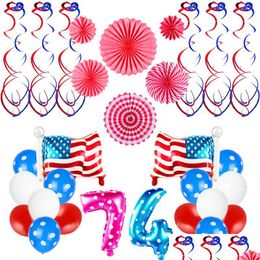 Party Decoration Independence Day Balloon Set Aluminum Foil Number 7 4 Letter Usa Flag Sequin Balloons Birthday Vt0247 Drop Dhoyr