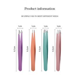 Tools 1Pc Hair Removal Tweezers Stainless Steel Eyebrow Tweezers Slanted Tip Point Harmless Makeup Beauty Tools And Accessories