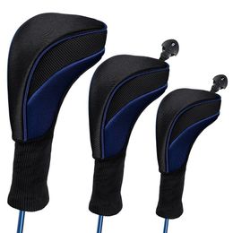 Other Golf Products 3pcs Club Head Covers Woods Driver Long Interchangeable 1 3 5 7 Fairway Hybrid Putter Cover Headcovers 230530