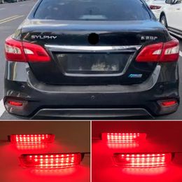 2Pcs For Nissan Sentra Sylphy 2012 2013 2014 2015 2016 2017 2018 2019 Car LED Rear Fog Lamp Brake Light Rear Bumper Lamp