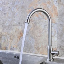 Bathroom Sink Faucets 1PC Kitchen Faucet 304 Stainless Steel Water Purifier Single Cold Lever Hole Tap Hardware For