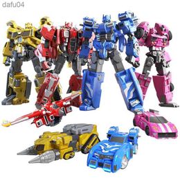 Manga ABS Mini Force Transformation Robot to Car Toys Action Figures Mini Force X Simulation Car Airplane Deformation Mini Agent Toy L230522