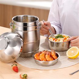 Dinnerware Sets Stainless Steel Lunch Box Large Capacity Insulation Multi-layer Portable 1pc