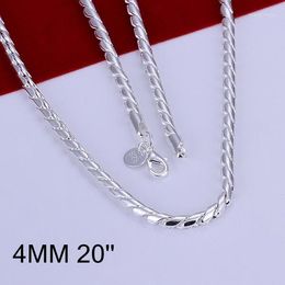 Chains Valentines Day Gifts KN-N012 Wholesale Silver Plated Necklace For Ladies Man Factory Price Fashion Jewelry Twisted