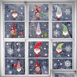 Christmas Decorations Merry Wall Stickers Santa Elk Window Glass Home Ornaments Xmas New Year 2021 Drop Delivery Garden Festive Part Dhifb