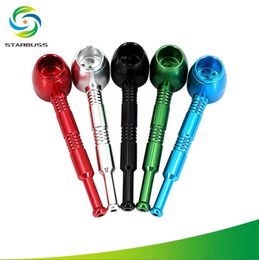 Smoking Pipes Hot selling new small smoke pot metal pipe Aluminium alloy multi-color surrounding handle small pipe