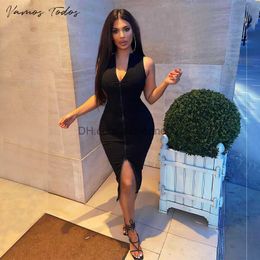 Party Dresses Vamos Todos 2021 Parti Dress For Parti Women Evening Short Black Sexy Bodycon Dress Zipper Summer Fashion Classy Woman Clothing T230531