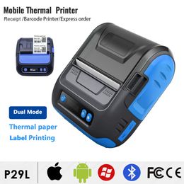 Printers P29L USB BlueTooth Commercial Sticker Maker Adjustable Receipt Printing 3inch 80mm For Office Shop Express Lable Ticket Printer