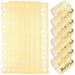 Table Cloth 50 Pcs Napkin Ring Hollowed Serviette Buckle Vintage Wedding Decor Accessories Gold El Exquisite Chic Compact