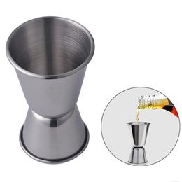 Wine Glasses Stainless Steel Double S Cocktail Thicken Drink Cups Bar Measure Cup Dispenser Party Drop Delivery Home Garden Kitchen Dhbw3