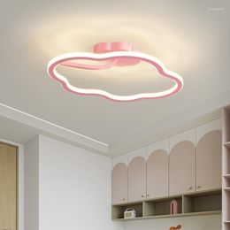 Ceiling Lights LED Lamp For Children's Room Bedroom Study Modern Dimmable Lighting Fixtures Child Cloud Pink Lamps Home