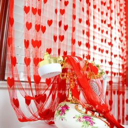 Curtain 200 100cm Heart Design Curtains Romantic Marriage Room Door Valance Classic Line String Window Divider