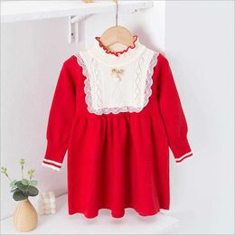 Girl's Dresses Kids Girls Dress Knitted Shirts Tops Autumn Christmas Dresses For Girl Clothes 7 years Clothes Princess Winter Sweater knitwear AA230531