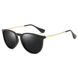 Fashion Women Round Sunglasses Designer Men's Sun Glasses Matte Black Frame Outdoor UV400 Eyewear High Quality with Case