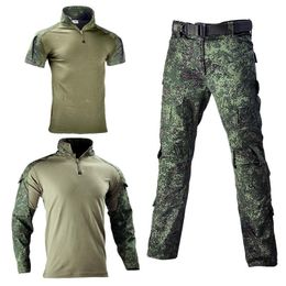 Hunting Sets Russian CP Tactical Suit Camo Military Combat Uniform Army Airsoft Paintball Training Clothing Hunting Cargo Pants Pads Safari 230530