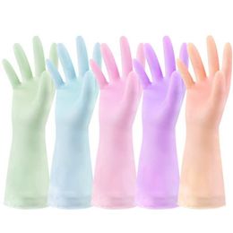 Cleaning Gloves Wholesale Durable Household Long Sleeve Laundry Wash Dishes Kitchen Chores Clean Waterproof Pvc Dishwashing Drop Del Dhjee