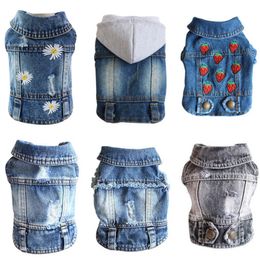 Dog Apparel XS2XL Denim Clothes Cowboy Pet Coat Puppy Clothing For Small Dogs Jeans Jacket Vest Outfits Cat 230531