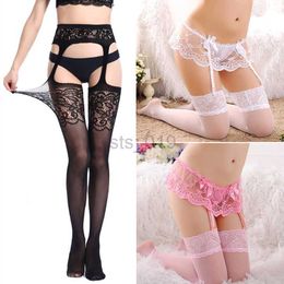 Sexy Socks Women Transparent Sexy Lace Stockings With Suspender Garter Belt Fishnet Thigh High Stockings Female Lingerie Pantyhose J230531