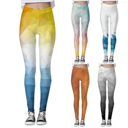 Active Pants Women Casual Tight Sports Yoga Colorful Geometric Print Leggings Under Shorts Cotton