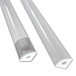 6.6ft/ 2Meter V Shape LED Aluminum Channel System with Milky Cover, End Caps and Mounting Clips, Aluminum Profile for LED Strip Light Installations Very Easy usastar