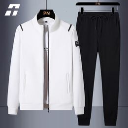 Men's Tracksuits Casual Tracksuit Spring Autumn Sportswear Men 2 Piece Sets Sweatpants Print Brand Zipper Male Sweatshirt Suit Plus Size 230531