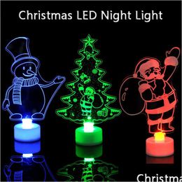 Christmas Decorations Led Night Light Gift Creative Colorf Tree Snowman Santa Claus Lamp Xmas Home Decoration Dbc Drop Delivery Gard Dhmht