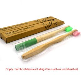 Toothbrush 100pcs/lot Bamboo Charcoal Toothbrush Kraft Box Environmental Packing Box Toothbrushes Case without Toothbrush