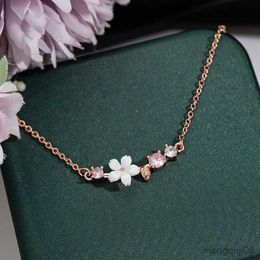 Pendant Necklaces Romantic Shell Flower Necklace For Women Charm Zircon Chain Statement Aestheitc Choker Jewellery