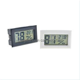 Temperature Instruments Black/White Mini Digital Lcd Environment Thermometer Hygrometer Humidity Meter In Room Refrigerator Icebox D Dh4K6