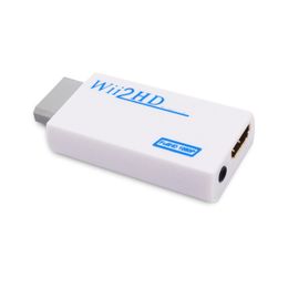 factory wholesaler Wii to HUB Adapter Converter 3.5mm Audio Wii2HDTV Mini Video Output Adapter for HDTV Monitor Support 720P 1080P with bag