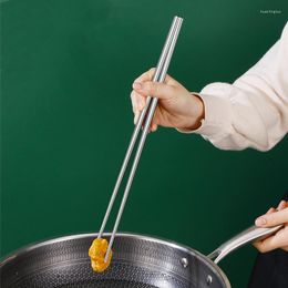 Chopsticks 1 Pair Stainless Steel Extra Long Frying Pot Kitchen High Temperature Cooking Utensils