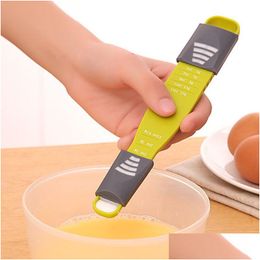 Measuring Tools Measure Spoon Double End 8 Stalls Adjustable Scale Coffee Scoops Baking Tool Kitchen Seasoning Spoons Vf1467 Drop De Dhm0K