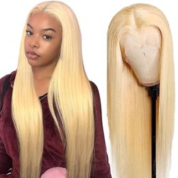 40 Inch 13x4 Straight 613 Blonde Hd Lace Frontal Wig Bone Straight Virgin Human Hair Wigs Frontal Blonde Human