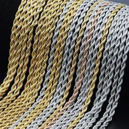 Chains 1pc 3mm Wide Stainless Steel Twisted Singapore Necklace HipHop Chokers Necklaces DIY Jewellery Gifts Accessories Supplies