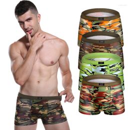 Underpants 4 Pack Fashion Men Camouflage Sexy Boxer Briefs Underwear Breathable Boy Undies Homme Panties Knickers Bottom Short