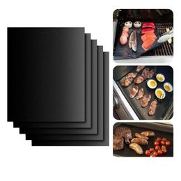 Bbq Tools Accessories Grill Mat Nonstick Thick Durable 33X40Cm Gas Barbecue Reusable No Stick Sheet Picnic Cooking Tool Dh0328 Dro Dhpst