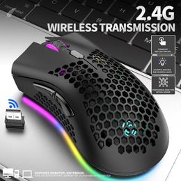 Mice BM600 RGB Wireless Mouse Gaming Mouse Lightweight Honeycomb Shell Ergonomic Mice With Soft Rope Cable Mouse Gamer for Laptop PC