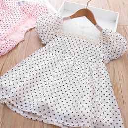 Robes de fille Toddler Summer New Girls Love Print Dress Baby Girl Bubble Sleeve Ladies Style Princess Dress Kids Clothes Robe AA230531