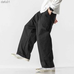 Men's Pants New Mens Cargo Pants Loose Solid Color Man Jogging Sweatpants Big Size Casual Trousers Woman Streetwear Fashion Dropshipping L230520