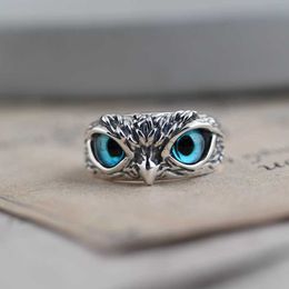 Band Rings Charm Vintage Cute Men and Women Simple Design Owl Ring Silver Colour Engagement Wedding Rings Jewellery Gifts J230531